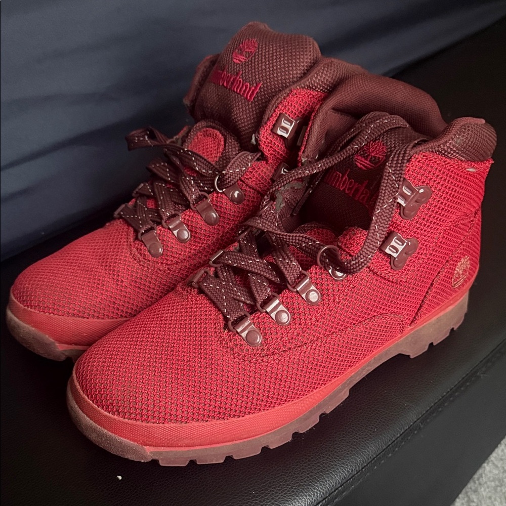 Timberland Burgundy-Red Lace-Up Hiking Boots